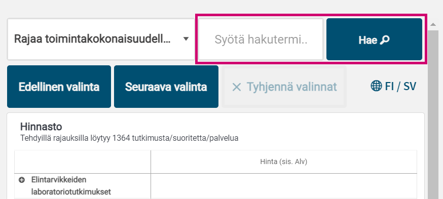 Syötä hakutermi.